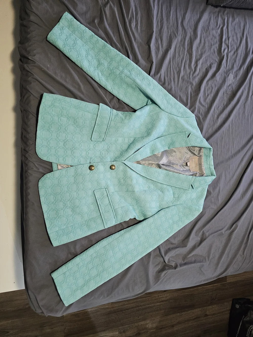 Banana Republic Mint Blazer with Gold Buttons